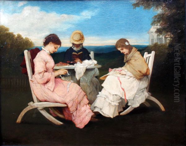 The Sisters Oil Painting by Gabriel von Max