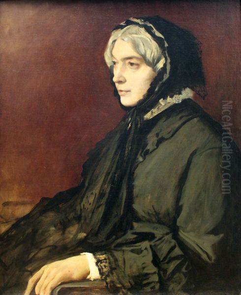 The Artist's Step-mother, Henriette Feuerbach Oil Painting by Anselm Friedrich Feuerbach
