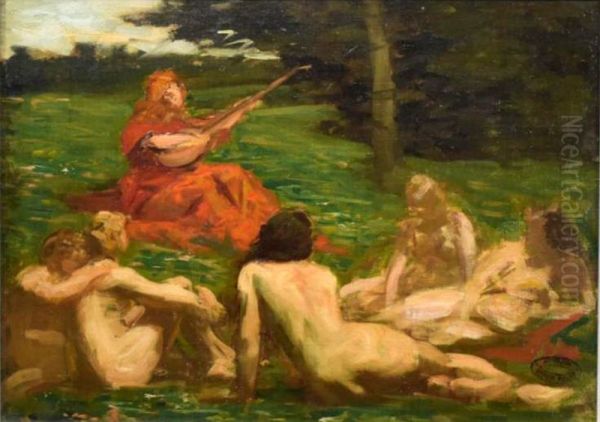 The muse Oil Painting by Gustaaf Vanaise