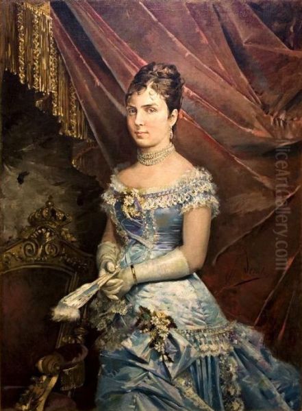 Maria de las Mercedes de Orleans Oil Painting by Jose Denis Belgrano