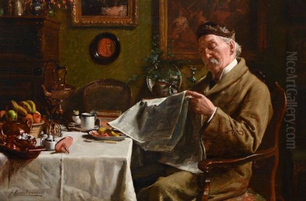 Daily News Oil Painting by Charles Van Havermaet