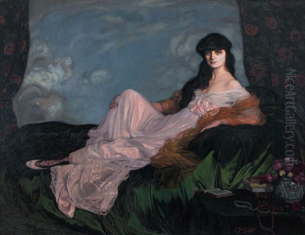 Mathieu de Noailles kondesaren erretratua Oil Painting by Ignacio Zuloaga