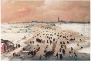 Winterlandschap met gezicht op Amsterdam vanuit het zuiden, 1602