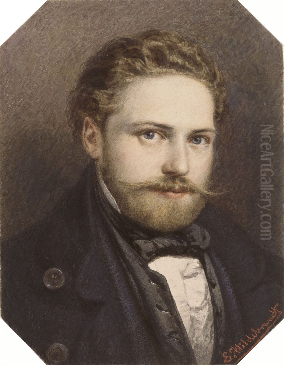 Self-portrait Oil Painting by Eduard Hildebrandt
