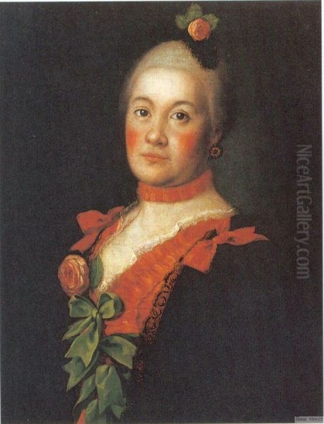 Portrait of Tatiana Trubetskaya Oil Painting by Aleksey Antropov