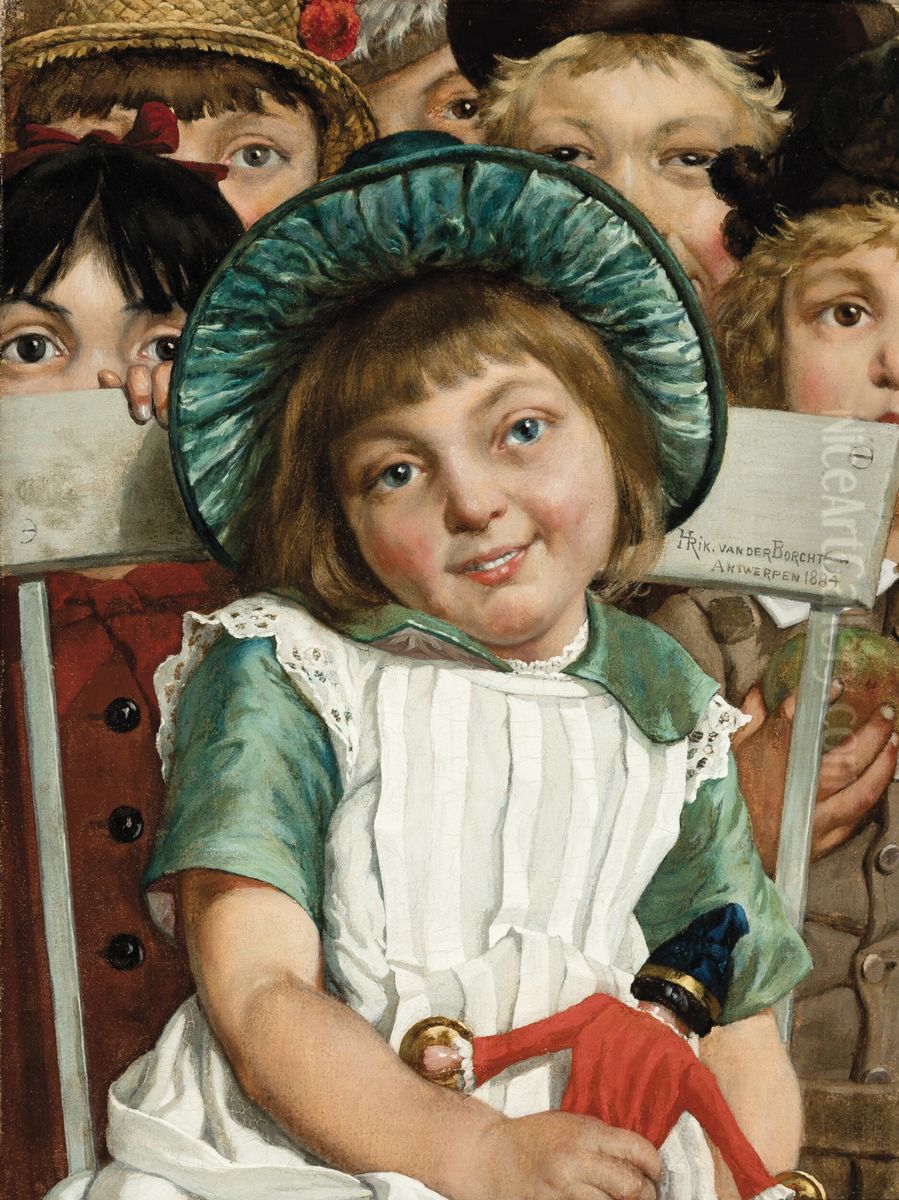 In the Puppet Theater Oil Painting by Hendrik Van Der Borcht