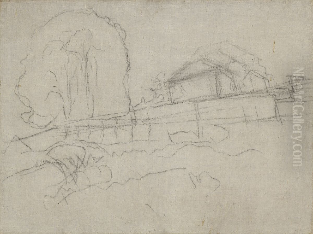 Kiosterud Manor, Asgardstrand Oil Painting by Edvard Munch