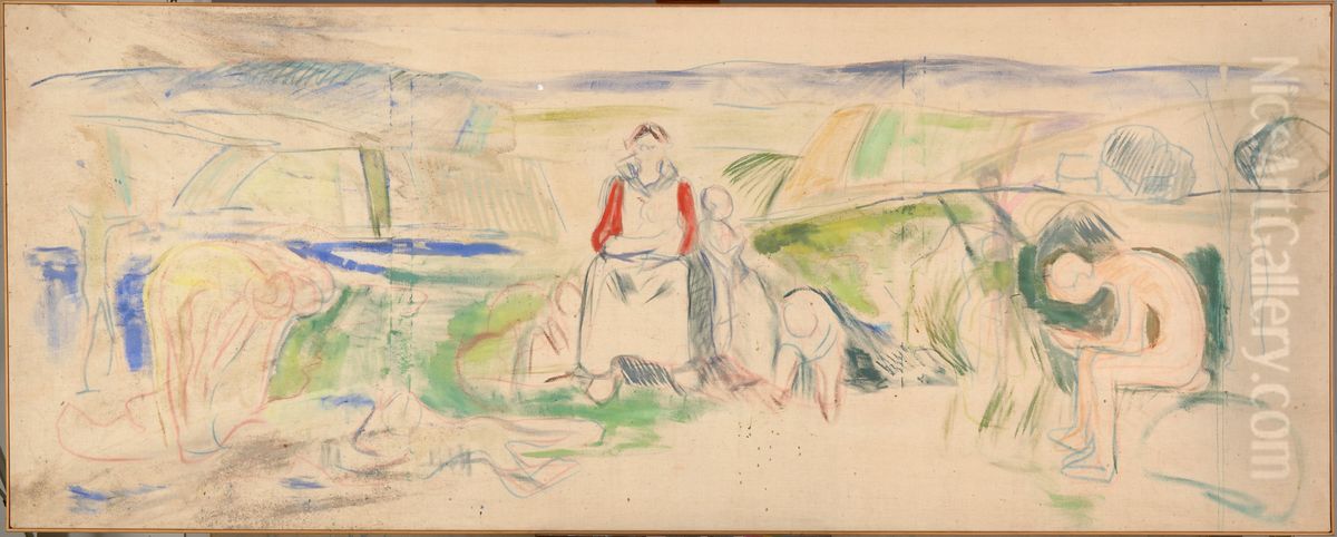 Alma Mater Oil Painting by Edvard Munch