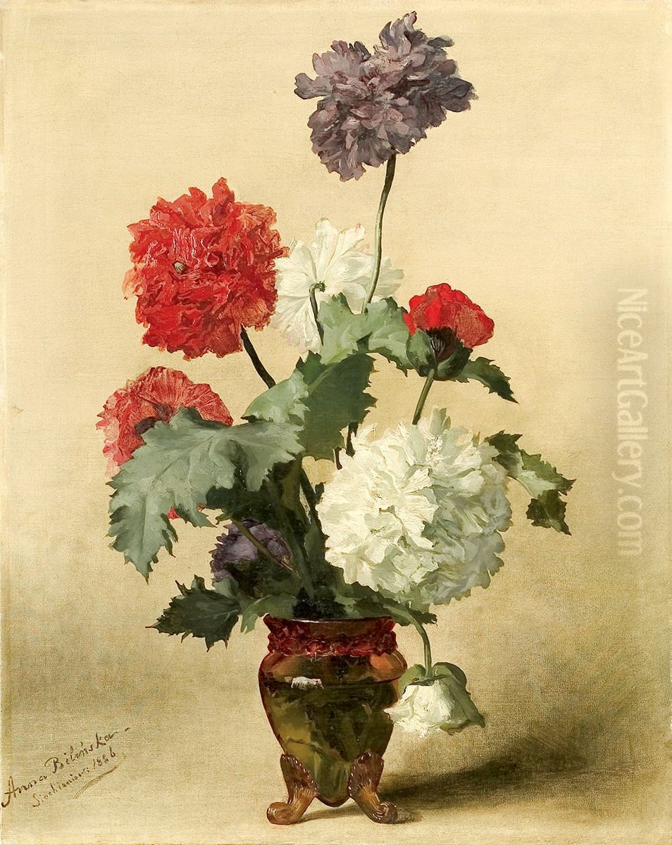 Peonie Oil Painting by Anna Bilinska-Bohdanowicz