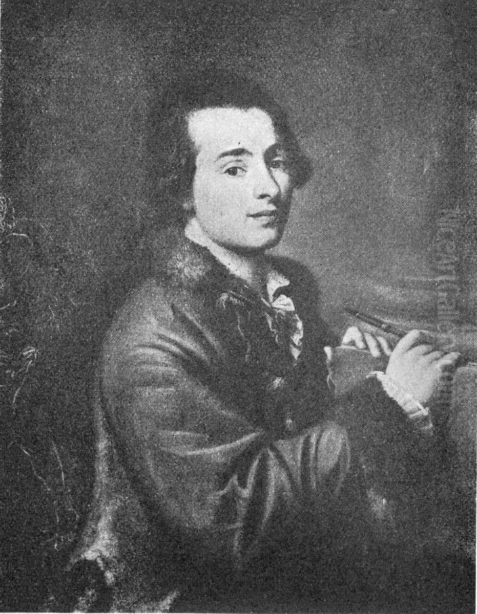 Self-portrait - Portrait of Domenico Pozzi Oil Painting by Unidentified location