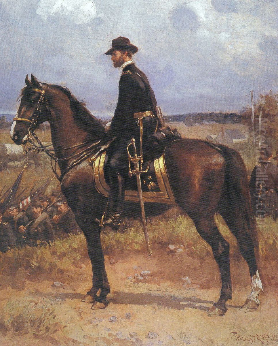 Equestrian portrait of GeneralWilliam Tecumseh Sherman(1820-1891) Oil Painting by Thure de Thulstrup