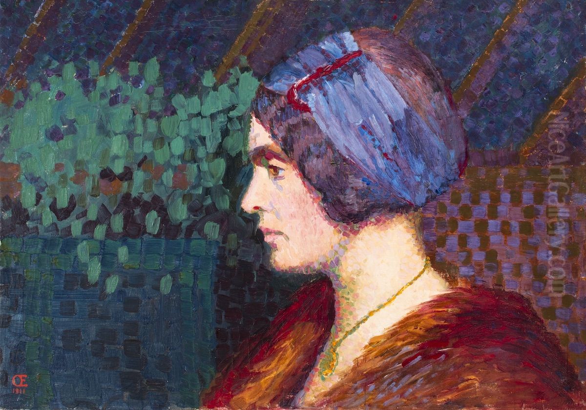 Self-Portrait Oil Painting by Olga Gummerus-Ehrstrom