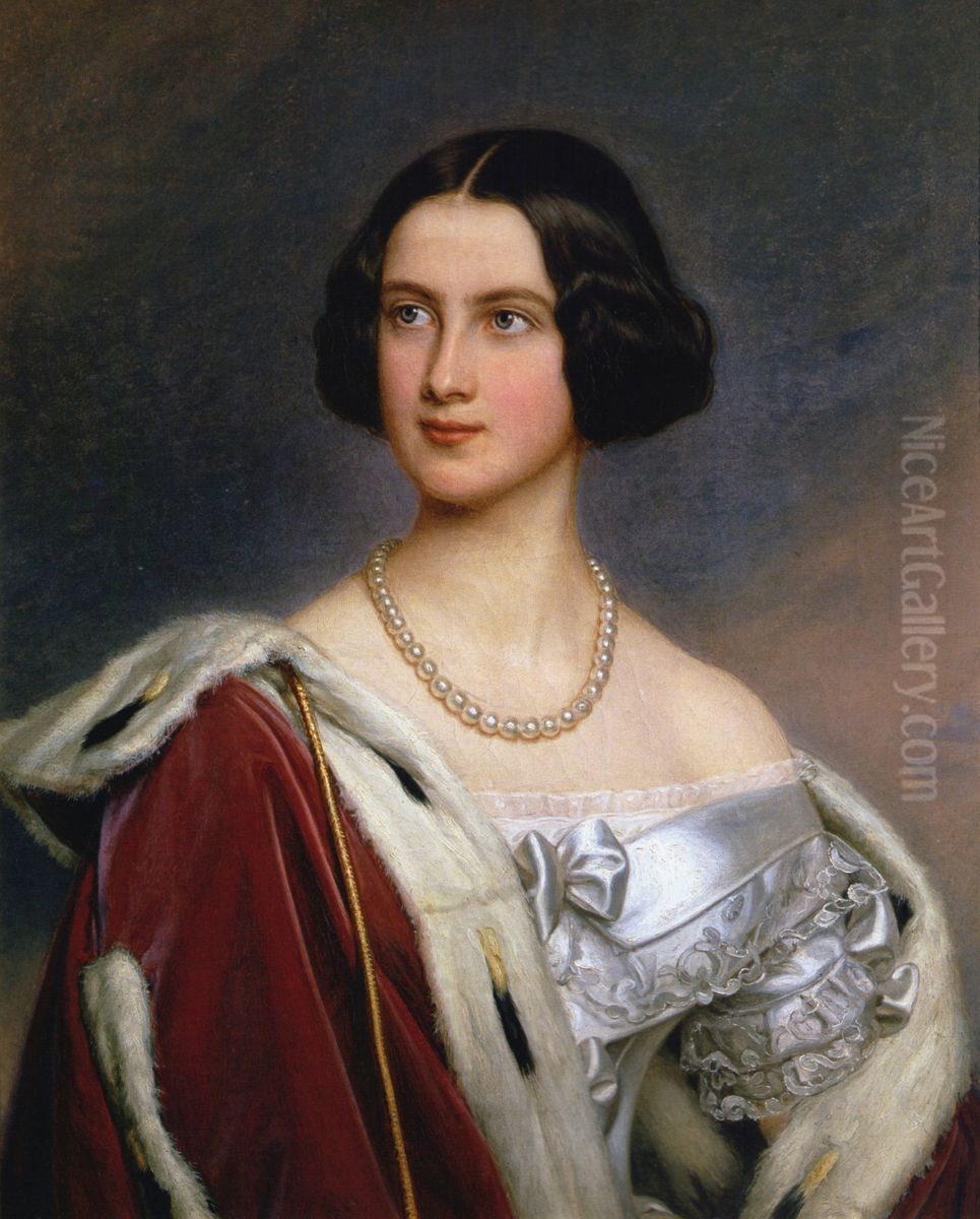 Marie, Kronprinzessin von Bayern Oil Painting by Joseph Karl Stieler Marie, Kronprinzessin von Bayern Oil Painting by Joseph Karl Stieler