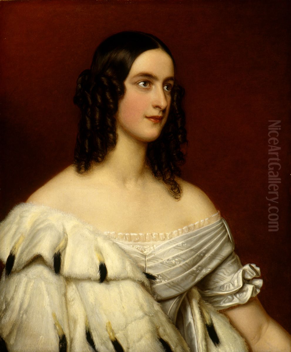 Bildnis der Caroline Prinzessin zu Oettingen-Wallerstein Oil Painting by Joseph Karl Stieler