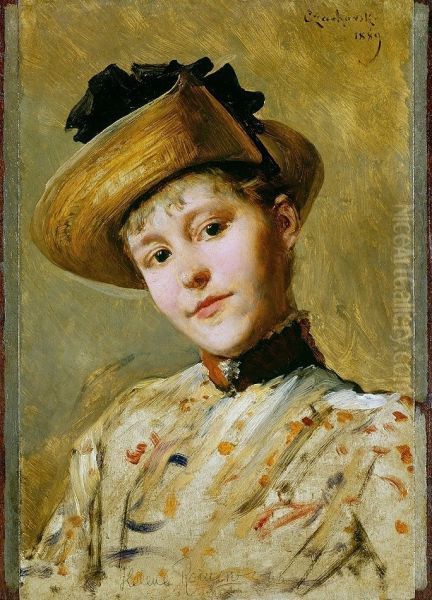 Portret Heleny Romerowny (1875-1947) Oil Painting by Wladyslaw Czachorski