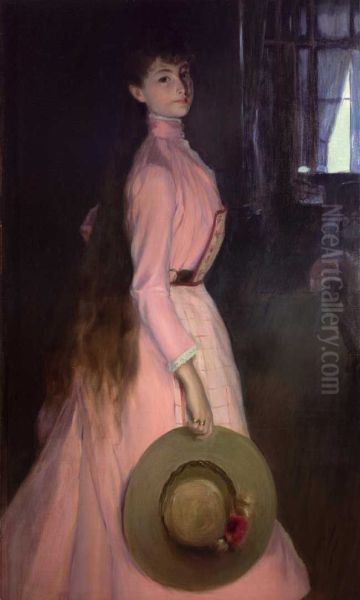 Donna Olga Caracciolo Oil Painting by Jacques-Emile Blanche