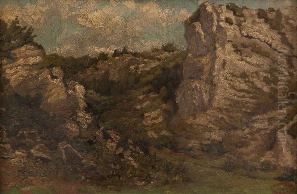 Rock landscape Oil Painting by Theodore Baron
