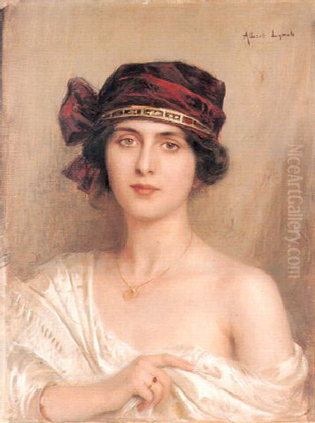 Portrait d'une jeune femme Oil Painting by Albert Lynch