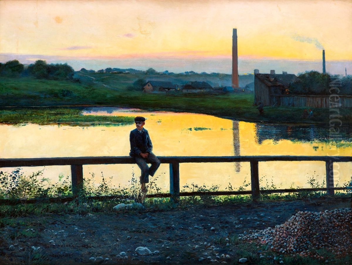 Reverie Oil Painting by Jozef Rapacki Reverie Oil Painting by Jozef Rapacki
