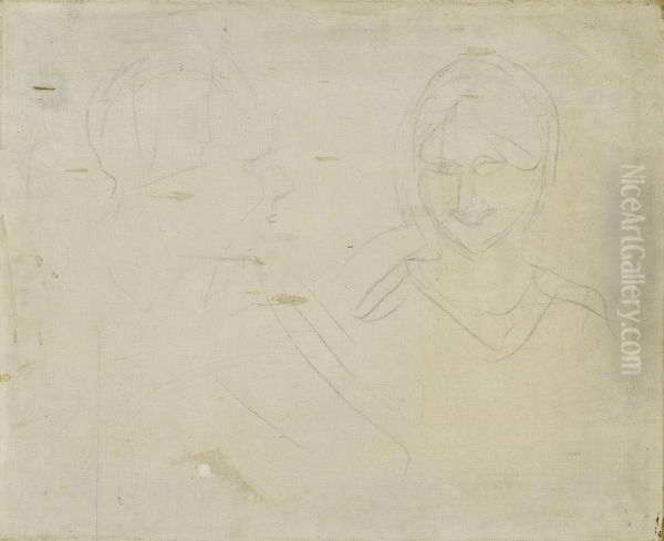 Two Heads Oil Painting by Edvard Munch