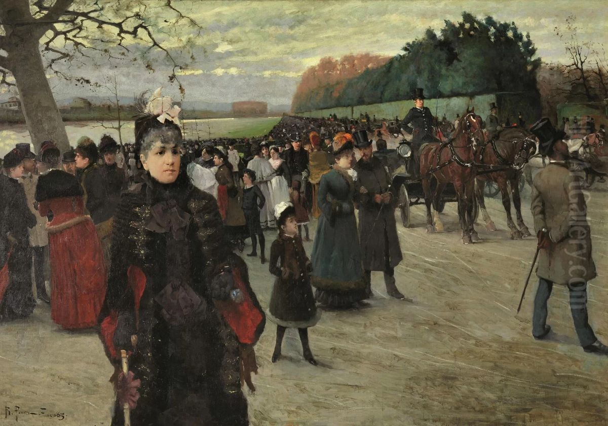 Return from the races at the Cascine Oil Painting by Ruggero Panerai