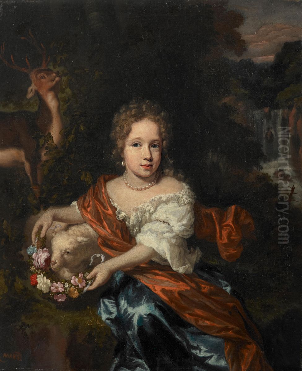 Portret van een onbekend meisje Oil Painting by Nicolaes Maes