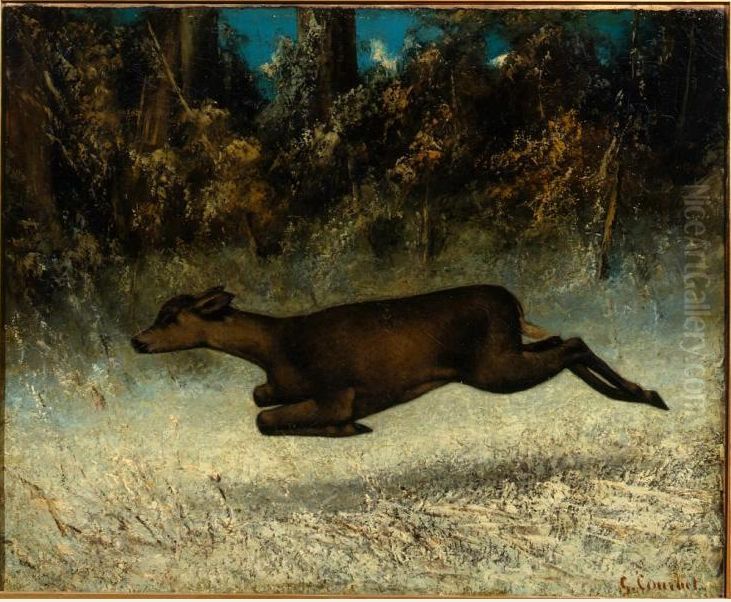 Biche aux aboisorLe Change Oil Painting by Gustave Courbet
