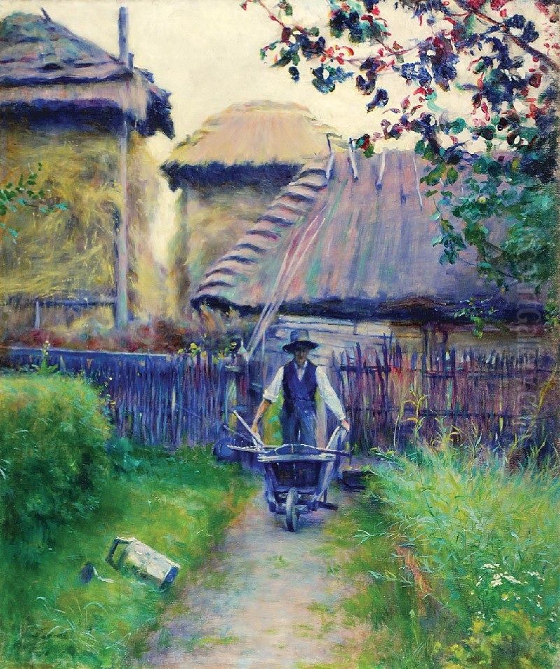 Ogrodnik (Ogrodnik z taczka). Oil Painting by Wladyslaw Podkowinski