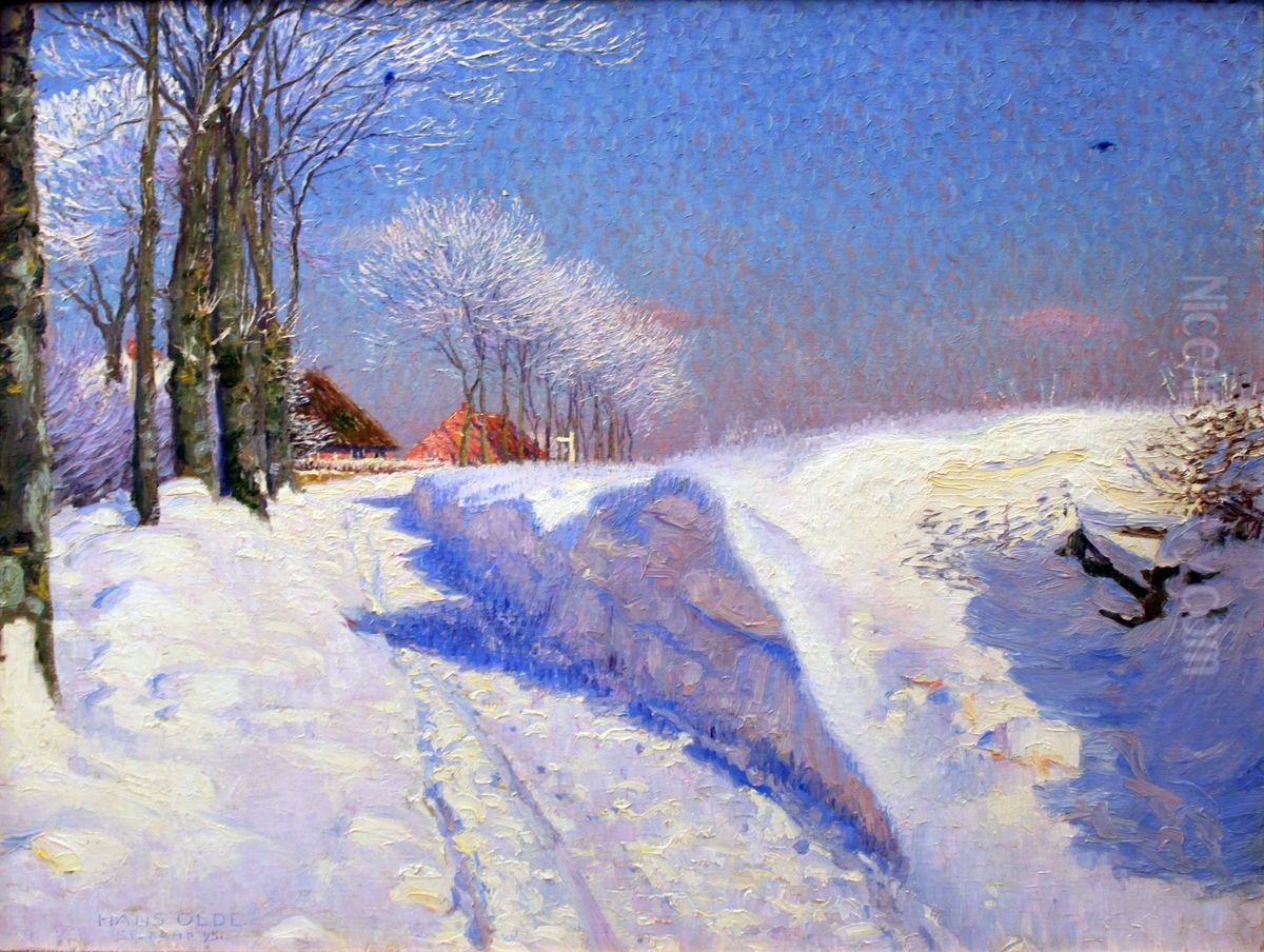 Winter in Seekamp Oil Painting by Hans Olde
