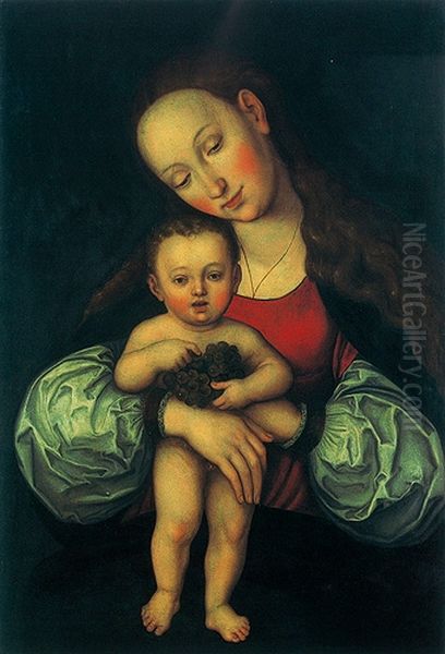 Madonna and Child. Oil Painting by Lucas The Younger Cranach Madonna and Child. Oil Painting by Lucas The Younger Cranach