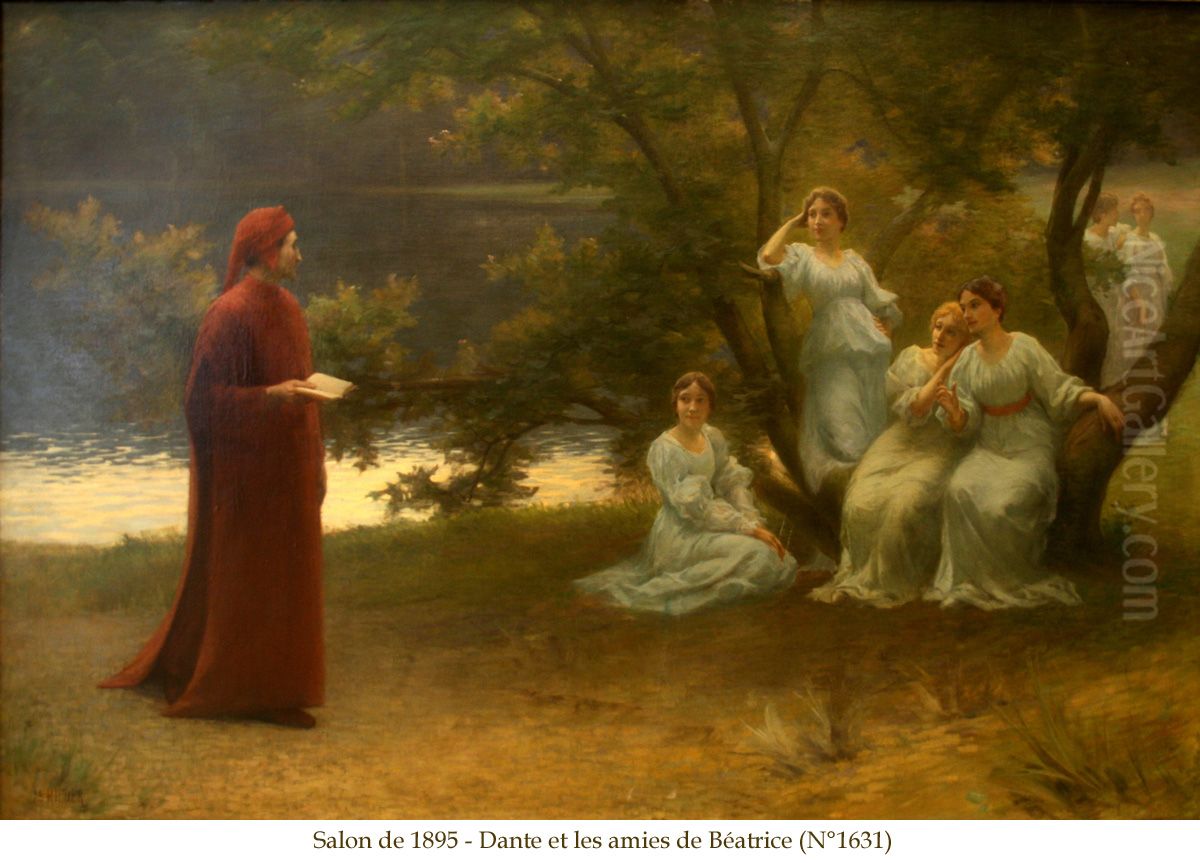 Dante and Beatrice's friends Oil Painting by Marcel Rieder