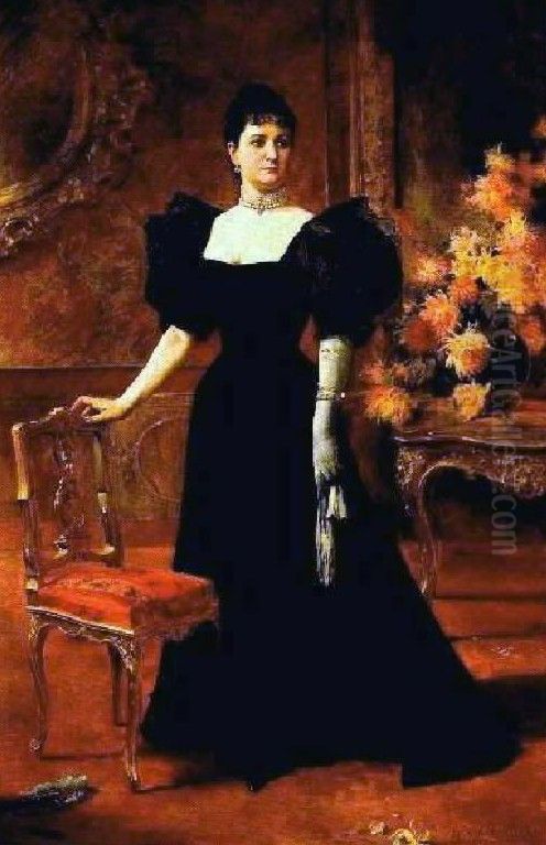 Portrait of Maria Ibarra de Matos Oil Painting by Arturo Michelena