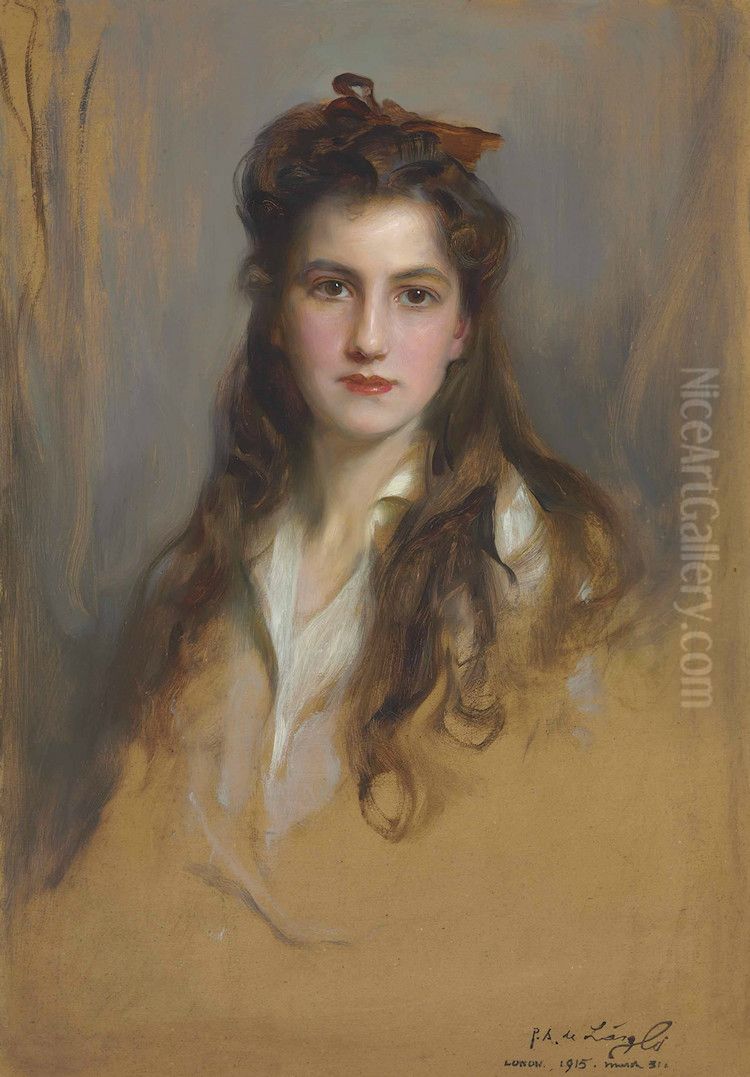 Portrait of Princess Nina Georgievna (1901-1974) Oil Painting by Philip de Laszlo