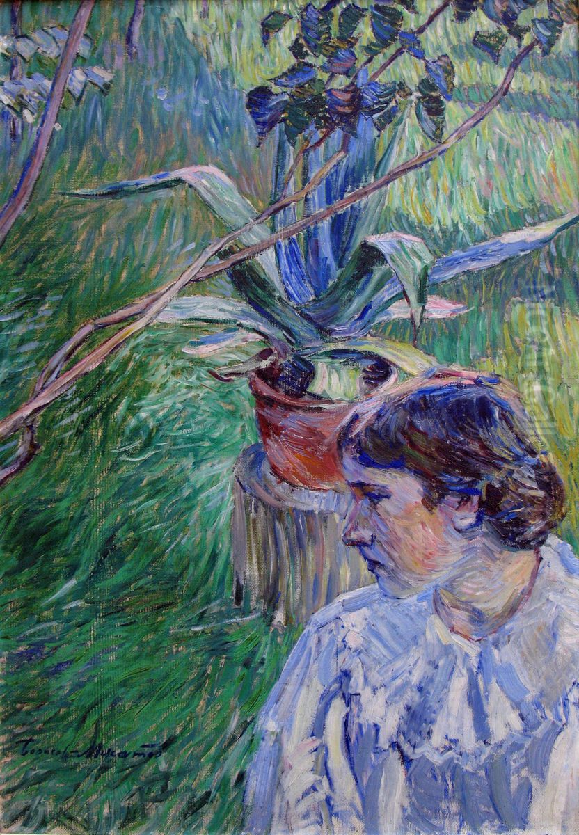 Girl with Agave, 1897 Oil Painting by Victor Borisov-Musatov