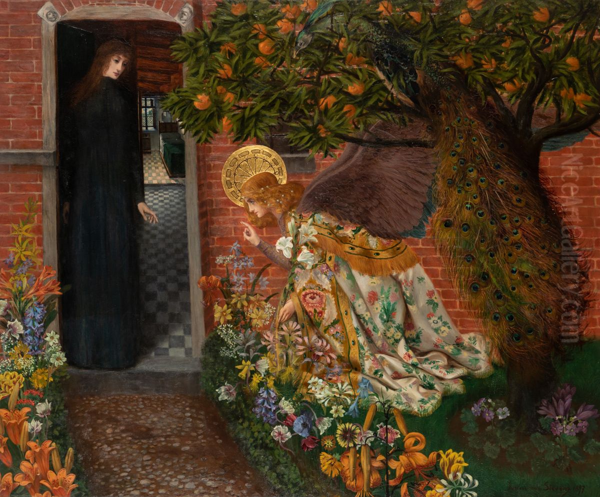 Annunciation Oil Painting by Gustave Max Stevens