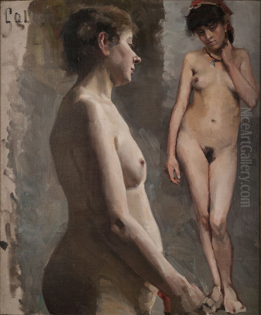 Nude Models Oil Painting by Akseli Valdemar Gallen-Kallela