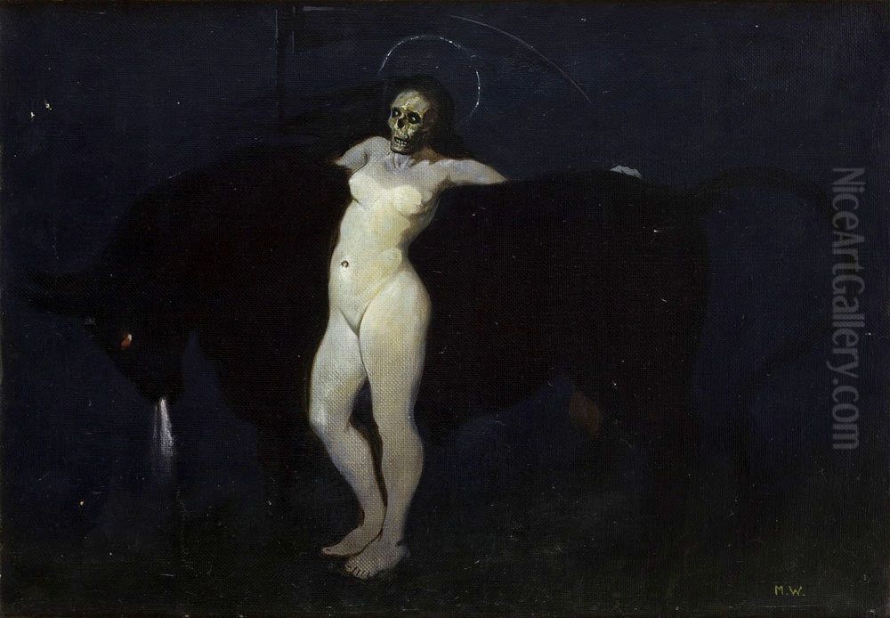 Death Appeases Everyone Oil Painting by Marian Wawrzeniecki