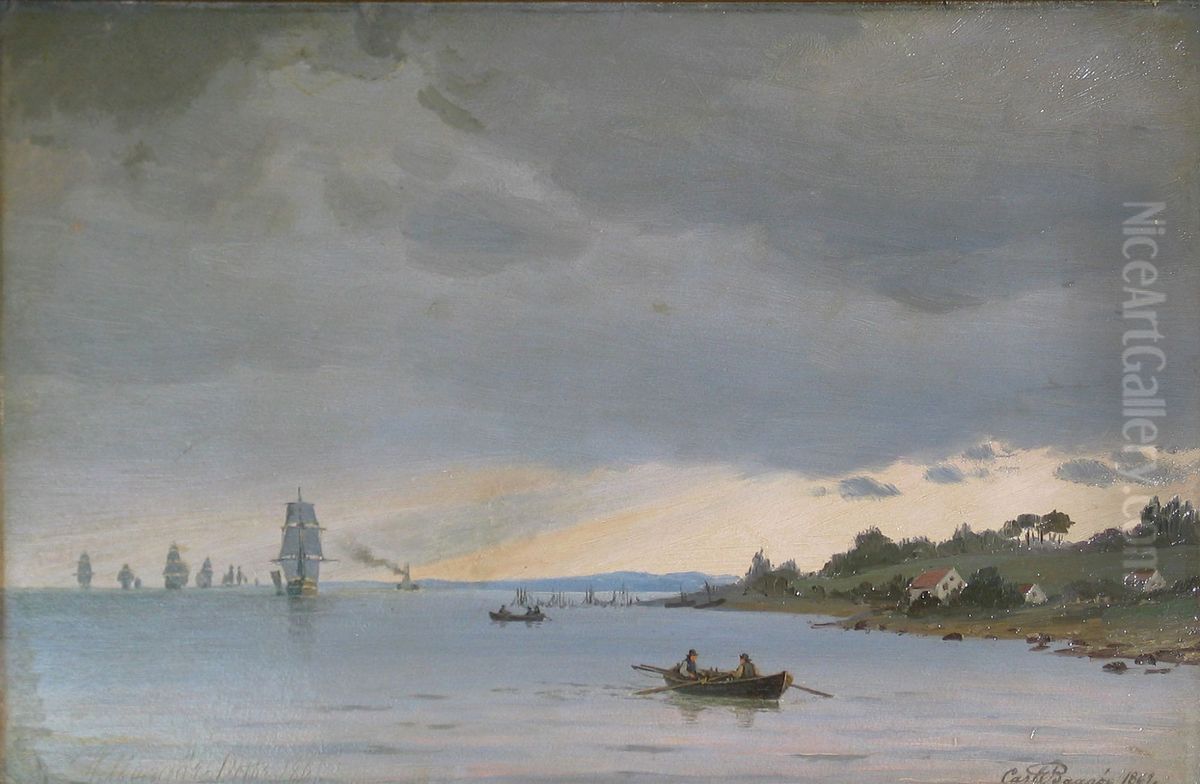 Marine ud for kyst. Oil Painting by Carl Baagoe