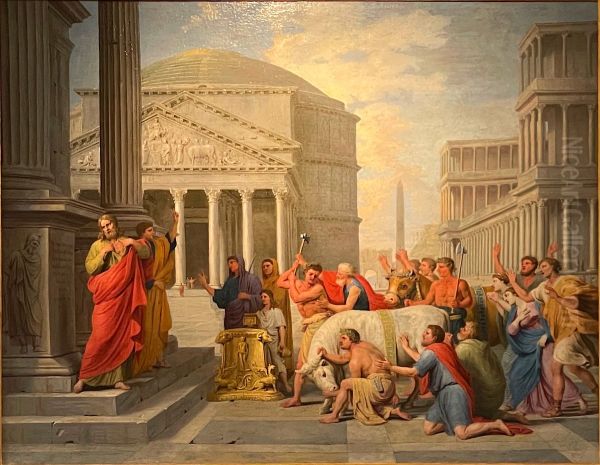 Saint Paul et saint Barnabe a Lystre Oil Painting by Jean Lemaire