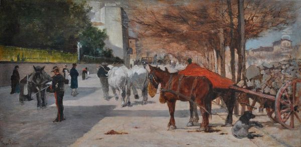 Viale Principe Amedeo in Florence Oil Painting by Giovanni Fattori
