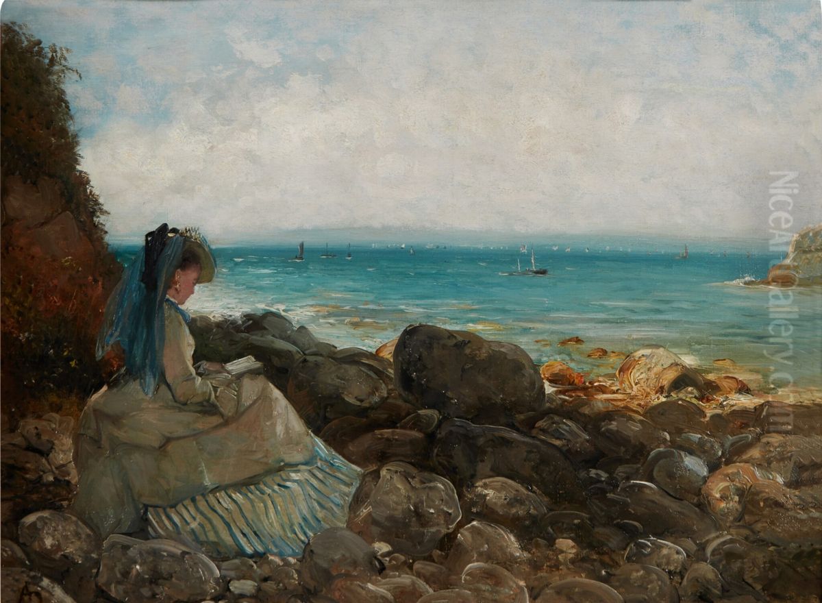By the Sea Oil Painting by Agapit Stevens