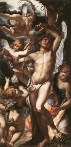St Sebastian Tended by Angels
