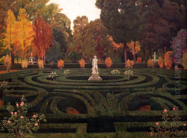 Faune vell (Fauno viejo) Oil Painting by Santiago Rusinol i Prats