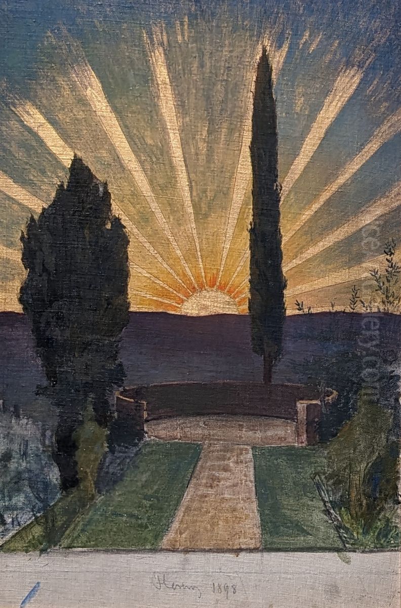 Sunset from the blue villa Oil Painting by Prince Eugen, Duke of Narke