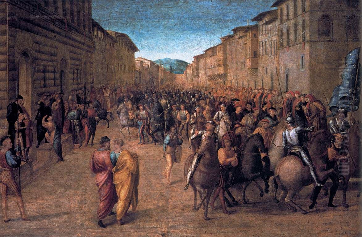 Entry of Charles VIII into Florence Oil Painting by Francesco Granacci
