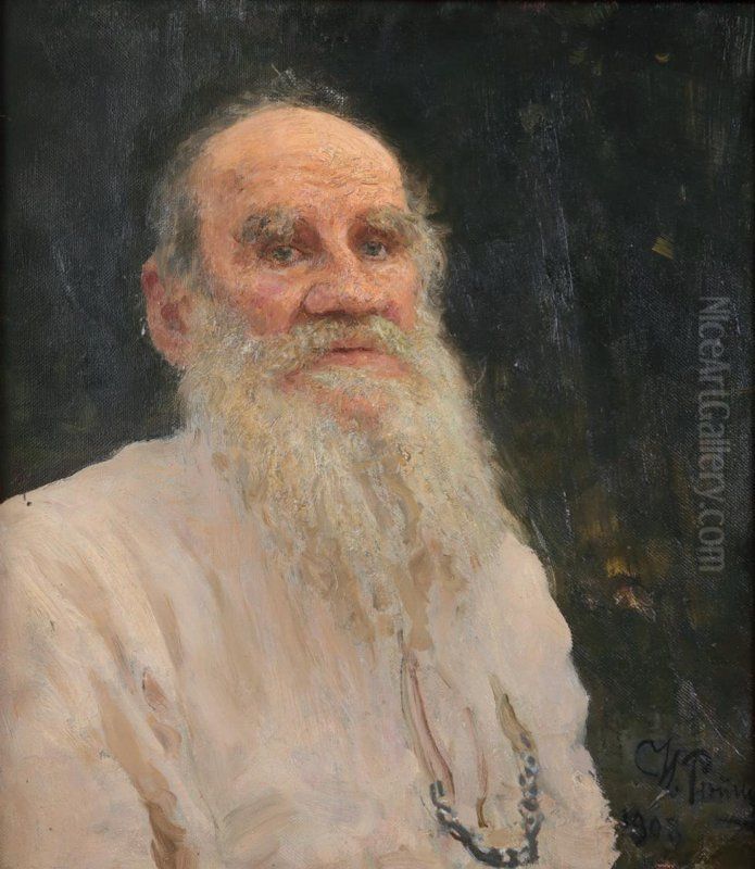 <<Portret L.N. Tolstogo>> Oil Painting by Repin Iliya