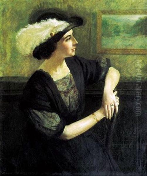 Portret spiewaczki, Janiny Smotryckiej Oil Painting by unknown