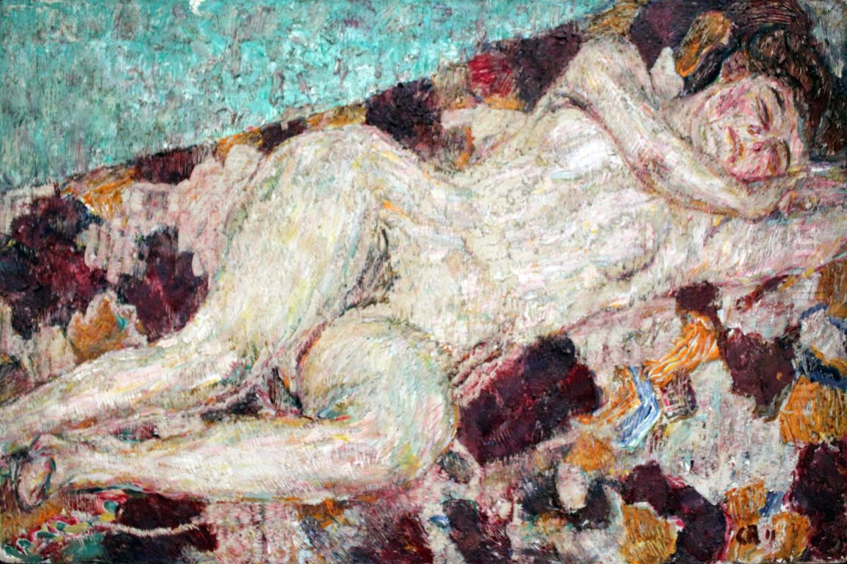 Female Nude Oil Painting by Christian Rohlfs