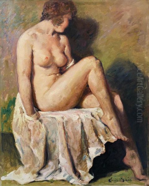 Seated nude Oil Painting by Emile Baes