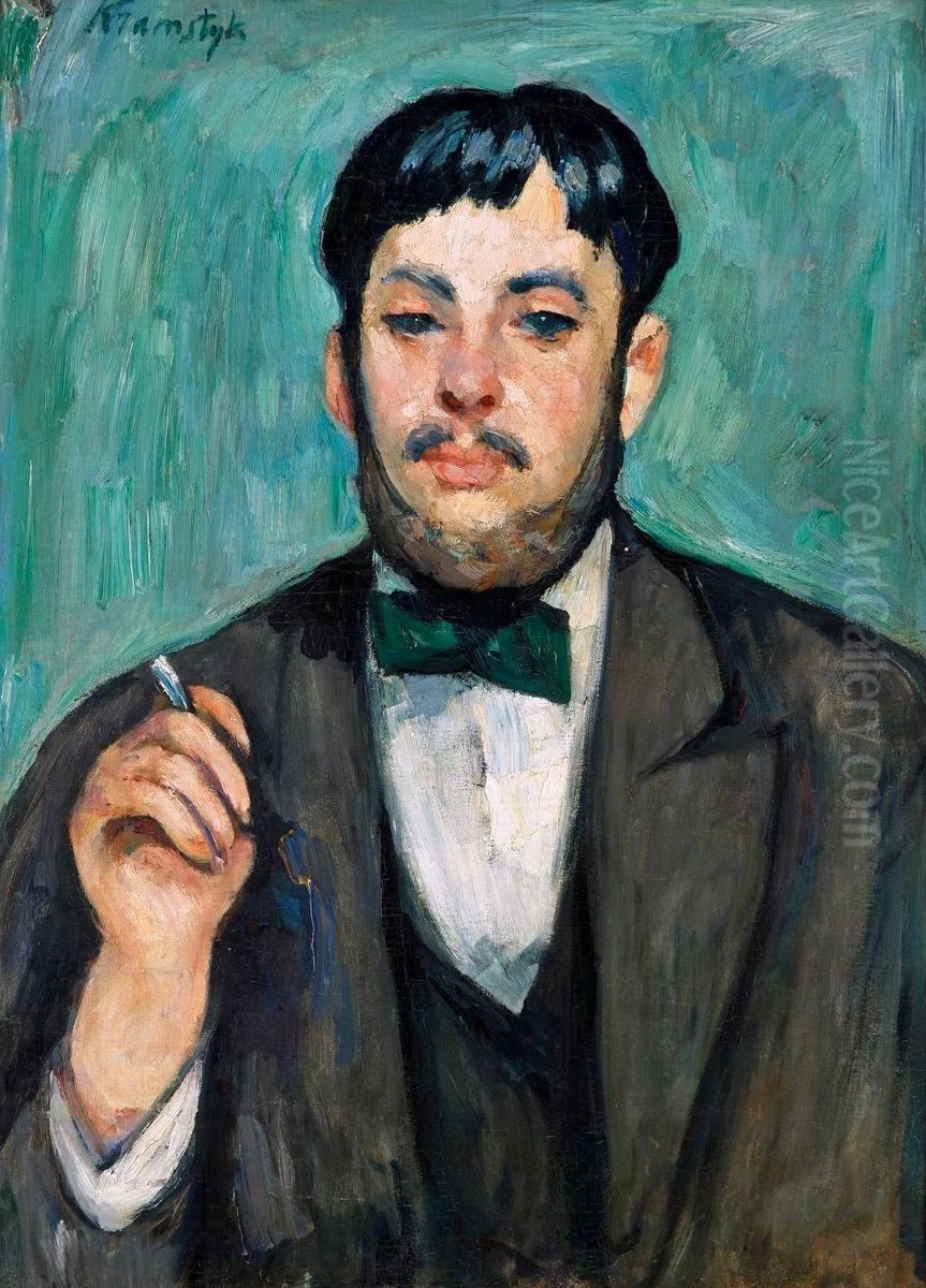 Portret Pana B. (Mezczyzna z papierosem). Oil Painting by Roman Kramsztyk